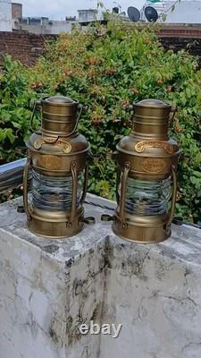 3x Antique Maritime Ship Lantern Vintage Nautical Oil Lamp Boat Light