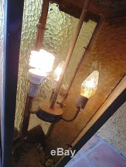 4' H! Vintage Architectural Chandelier Light Outdoor Iron Lantern Spanish Goth