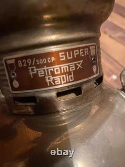 63 Vintage Super Petromax Rapid 829/500CP Lantern Kerosene Lamp Made In Germany