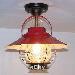 924 Vintage Farmhouse Lantern CEILING GLASS LIGHT fixture lamp farmhouse