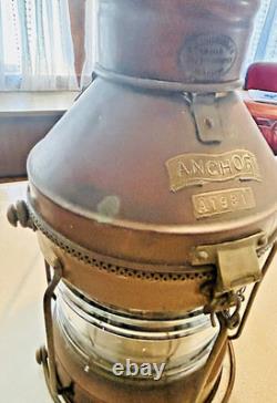 ANCHOR A1931 Authentic Antique Mariner Lantern WORKS! Excellent, Heavy, Genuine