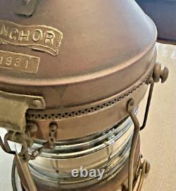 ANCHOR A1931 Authentic Antique Mariner Lantern WORKS! Excellent, Heavy, Genuine