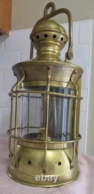 ANTIQUE 15in. Heavy Brass, Masthead, Nautical SHIP LANTERN! (Nice)