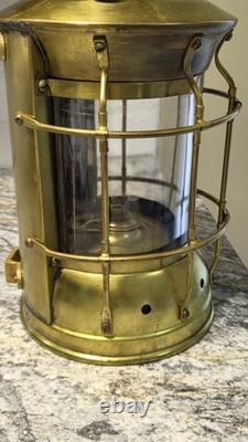 ANTIQUE 15in. Heavy Brass, Masthead, Nautical SHIP LANTERN! (Nice)