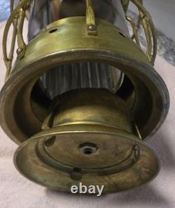 ANTIQUE 15in. Heavy Brass, Masthead, Nautical SHIP LANTERN! (Nice)