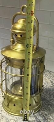 ANTIQUE 15in. Heavy Brass, Masthead, Nautical SHIP LANTERN! (Nice)