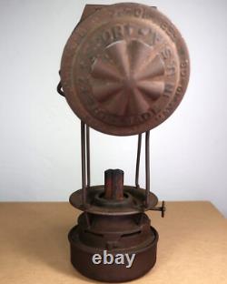 ANTIQUE DIETZ SPORT SKATER LANTERN OIL LAMP with H2 GLOBE ALL ORIGINAL