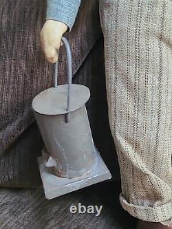 ANTIQUE FOLK ART Hand Made Doll MAN HOLDING LANTERN Vintage 16