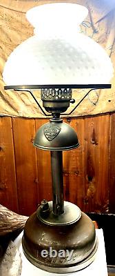 ANTIQUE PITNER PARLOR LAMP GAS GASOLINE KEROSENE CHICAGO Converted to electric