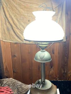 ANTIQUE PITNER PARLOR LAMP GAS GASOLINE KEROSENE CHICAGO Converted to electric