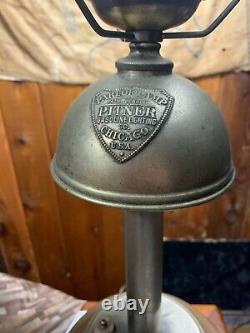 ANTIQUE PITNER PARLOR LAMP GAS GASOLINE KEROSENE CHICAGO Converted to electric