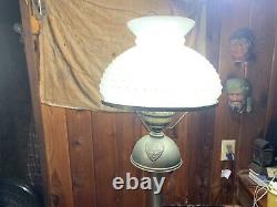 ANTIQUE PITNER PARLOR LAMP GAS GASOLINE KEROSENE CHICAGO Converted to electric