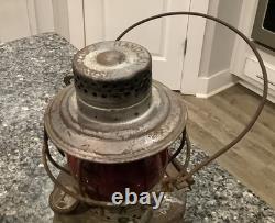 ANTIQUE RAILROAD LANTERN HANDLAN BRAND ST. LOUIS USA Prop Of Ct & Es Red