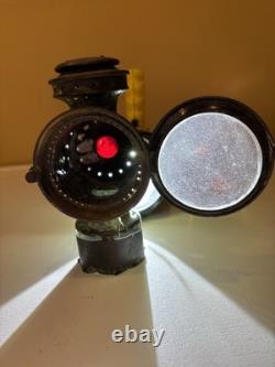 ANTIQUE ROSE MfG NEVEROUT INSULATED BICYCLE KEROSENE SAFETY LAMP LANTERN
