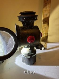 ANTIQUE ROSE MfG NEVEROUT INSULATED BICYCLE KEROSENE SAFETY LAMP LANTERN