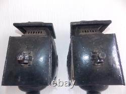ANTIQUE VINTAGE Pair Coach Carriage Buggy Automobile Candle Lanterns Lamps WOW