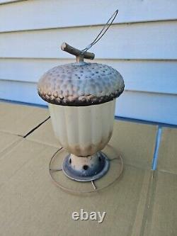 ANTIQUE VINTAGE Very Old Rare BIRD FEEDER Accorn Lantern See Pics Trl7