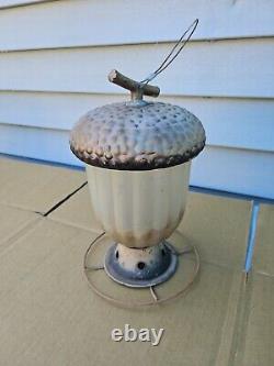 ANTIQUE VINTAGE Very Old Rare BIRD FEEDER Accorn Lantern See Pics Trl7