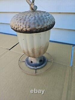ANTIQUE VINTAGE Very Old Rare BIRD FEEDER Accorn Lantern See Pics Trl7