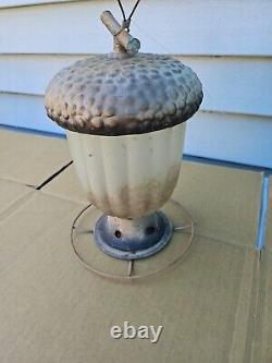 ANTIQUE VINTAGE Very Old Rare BIRD FEEDER Accorn Lantern See Pics Trl7