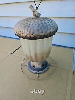 ANTIQUE VINTAGE Very Old Rare BIRD FEEDER Accorn Lantern See Pics Trl7