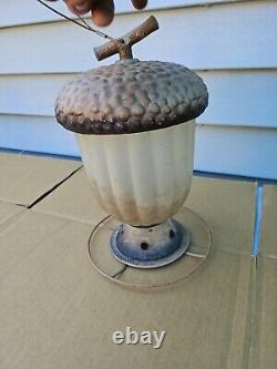 ANTIQUE VINTAGE Very Old Rare BIRD FEEDER Accorn Lantern See Pics Trl7