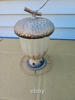 ANTIQUE VINTAGE Very Old Rare BIRD FEEDER Accorn Lantern See Pics Trl7
