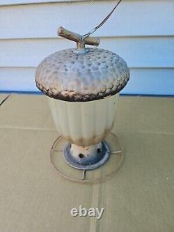 ANTIQUE VINTAGE Very Old Rare BIRD FEEDER Accorn Lantern See Pics Trl7