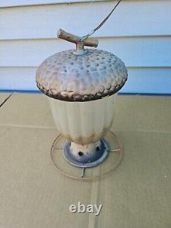 ANTIQUE VINTAGE Very Old Rare BIRD FEEDER Accorn Lantern See Pics Trl7