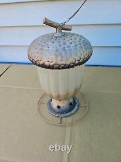 ANTIQUE VINTAGE Very Old Rare BIRD FEEDER Accorn Lantern See Pics Trl7