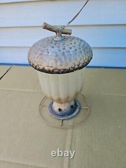 ANTIQUE VINTAGE Very Old Rare BIRD FEEDER Accorn Lantern See Pics Trl7
