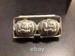 ANTIQUE Vintage HALLOWEEN CHOCOLATE MOLD JACK-O-LANTERN 2 Pumpkin Mold