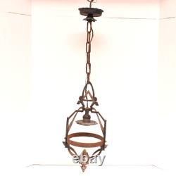 ATQ ART DECO Hanging Lamp Lantern Gothic Spanish Pedant Light Fixture VTG