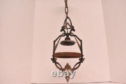 ATQ ART DECO Hanging Lamp Lantern Gothic Spanish Pedant Light Fixture VTG