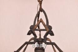 ATQ ART DECO Hanging Lamp Lantern Gothic Spanish Pedant Light Fixture VTG
