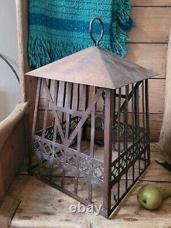 A Rather Large Antique Copper Porch Lantern Arts And Crafts