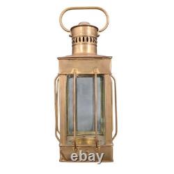 (A) Vintage Nautical Brass Ship Lantern Kerosene Oil Lamp Caged Hanging Lantern
