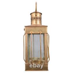 (A) Vintage Nautical Brass Ship Lantern Kerosene Oil Lamp Caged Hanging Lantern