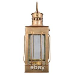 (A) Vintage Nautical Brass Ship Lantern Kerosene Oil Lamp Caged Hanging Lantern