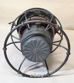 Adlake Reliable Keystone PS Pennsylvania System Antique Lantern & Red Globe