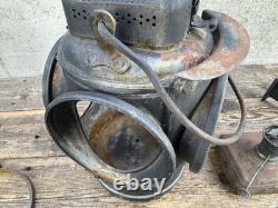 Adlake Vintage Railroad Lamp Lantern Complete Including Bracket Burner, Glass