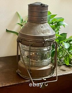 Ahoy! Vintage Anchor Brand Ships Lantern Lamp Great Color! Complete Original