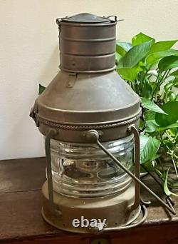 Ahoy! Vintage Anchor Brand Ships Lantern Lamp Great Color! Complete Original