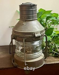 Ahoy! Vintage Anchor Brand Ships Lantern Lamp Great Color! Complete Original