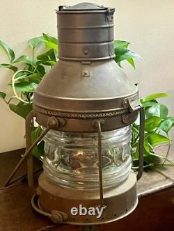 Ahoy! Vintage Anchor Brand Ships Lantern Lamp Great Color! Complete Original