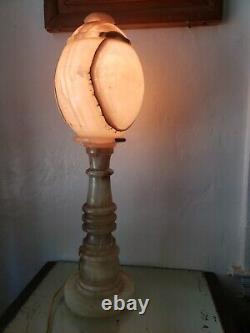 Alabaster Art Deco Globe Torchiere Table Lamps