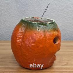 All-Original Antique Vintage Halloween Paper Mache Pulp Jack o' Lantern, 30s-40s