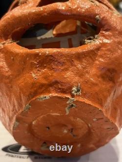 All-Original Antique Vintage Halloween Paper Mache Pulp Jack o' Lantern, 30s-40s