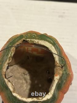 All-Original Antique Vintage Halloween Paper Mache Pulp Jack o' Lantern, 30s-40s