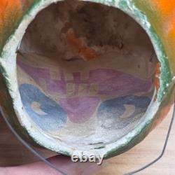 All-Original Antique Vintage Halloween Paper Mache Pulp Jack o' Lantern, 30s-40s